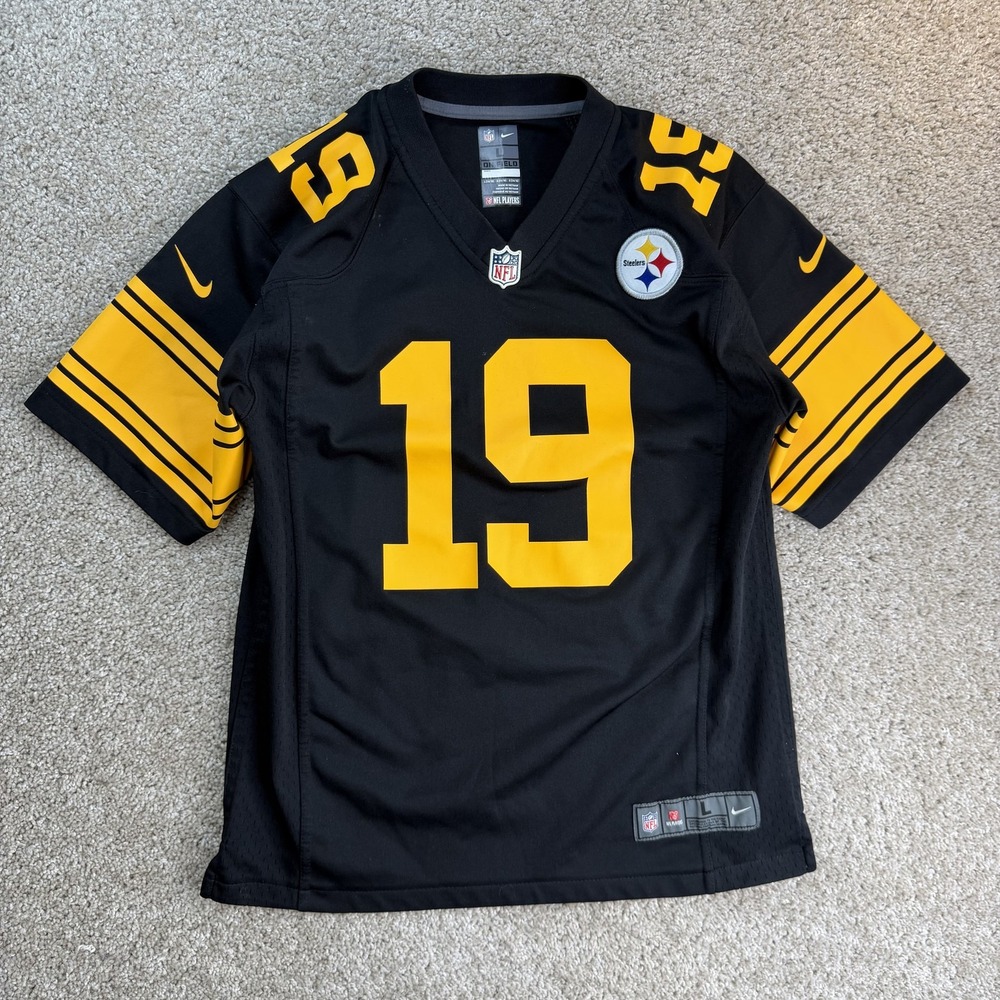 Pittsburgh Steelers Jersey Boys Large Black NFL Football Nike Smith-Schuster 19